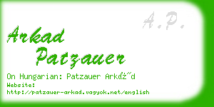 arkad patzauer business card